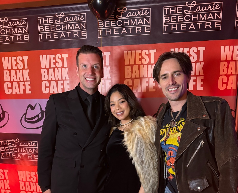 Tom D'Angora, Eva Noblezada and Reeve Carney