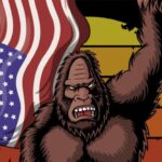 Bigfoot patriotic american flag