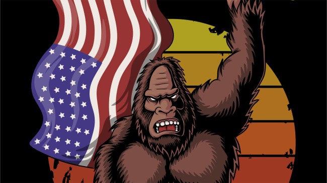 Bigfoot patriotic american flag