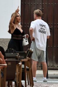 DJ David Guetta was seen with his ex wife Cathy in Ibiza