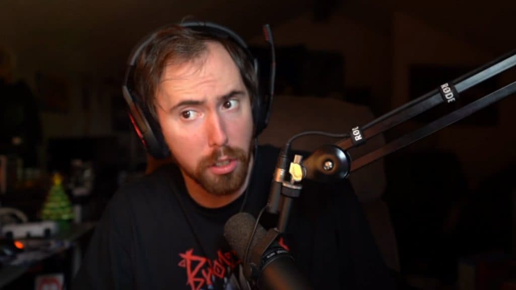 Asmongold streaming on Twitch.