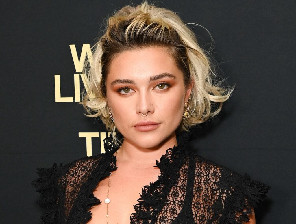 Florence Pugh in Two-Piece Workout Gear is "Sharing From the Shoot"