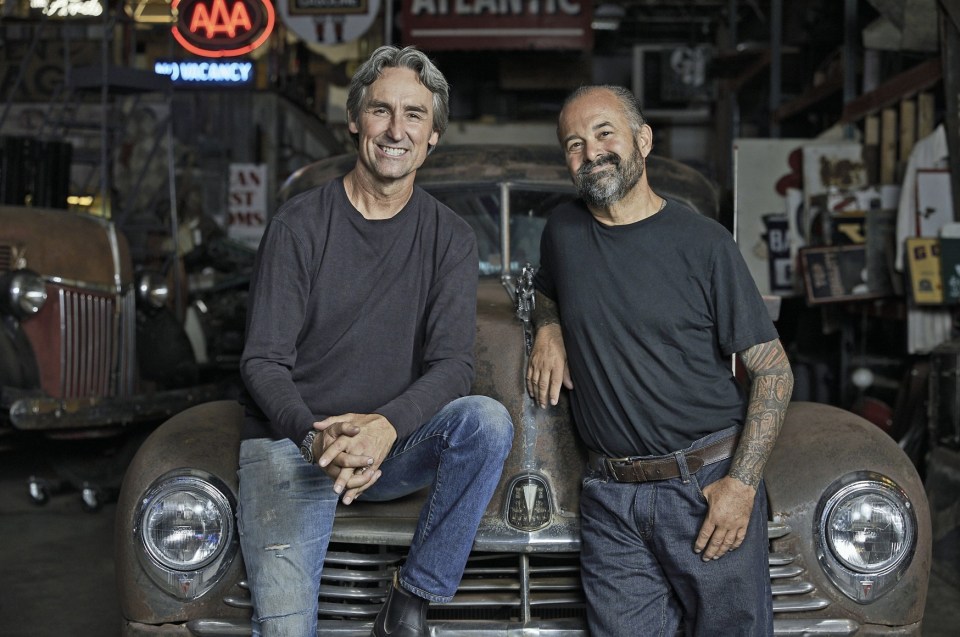 Mike Wolfe and Frank Fritz in a promo shoot for American Pickers