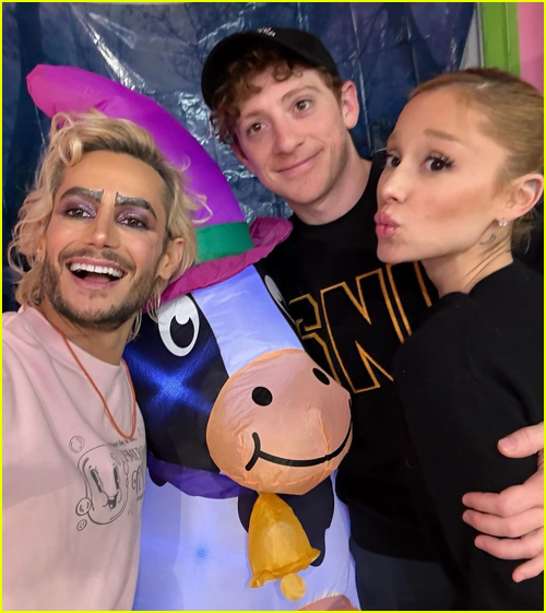 Frankie Grande with Ariana Grande and Ethan Slater