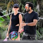 Gisele Bundchen plays beach tennis with her boyfriend Joaquim Valente