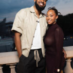 Karl-Anthony Towns and Jordyn Woods attend Cocktail MESSIKA