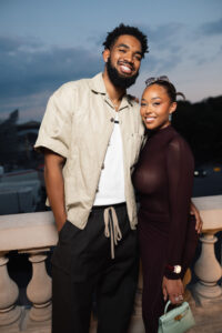 Karl-Anthony Towns and Jordyn Woods attend Cocktail MESSIKA