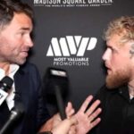 Jake Paul and Eddie Hearn arguing on camera