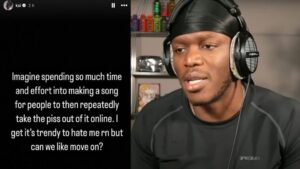 KSI responds to hate about his new song