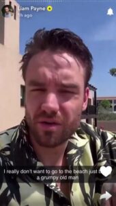 Liam Payne admitted he was feeling 'grumpy on holiday earlier this year