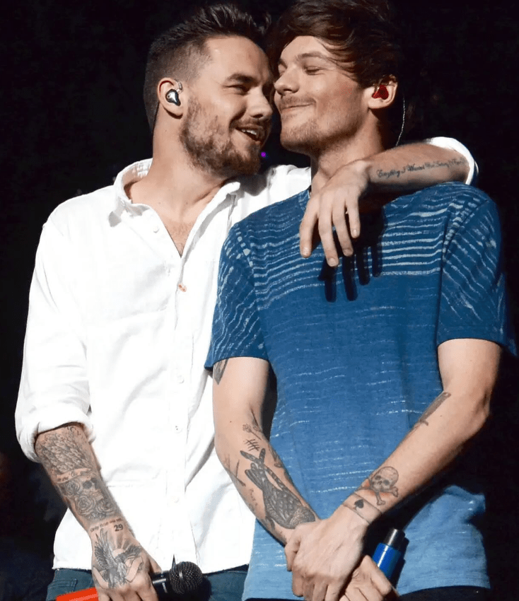 Liam Payne and Louis Tomlinson on stage together