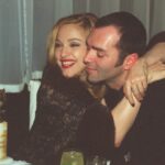 Madonna with her brother Christopher Ciccone at a Disney party