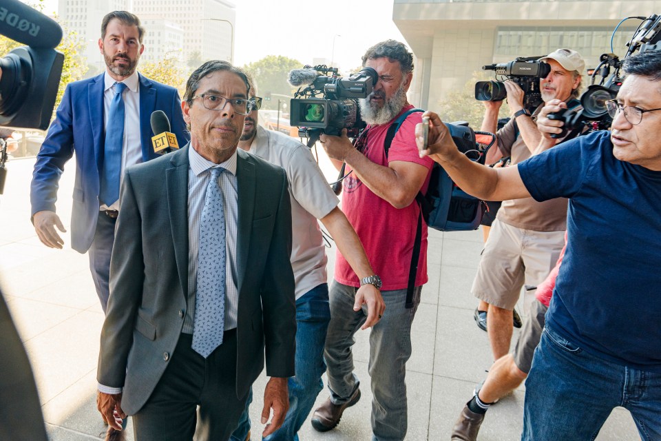 Dr. Mark Chavez arriving at his hearing at the United States Courthouse in Los Angeles on October 2