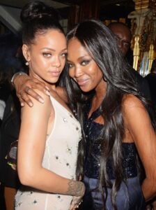 Rihanna and Naomi Campbell pose together in 2014 in London.