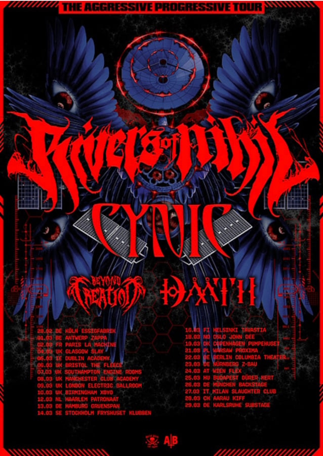 RIVERS OF NIHIL Announces European Tour With CYNIC, BEYOND CREATION And DÅÅTH