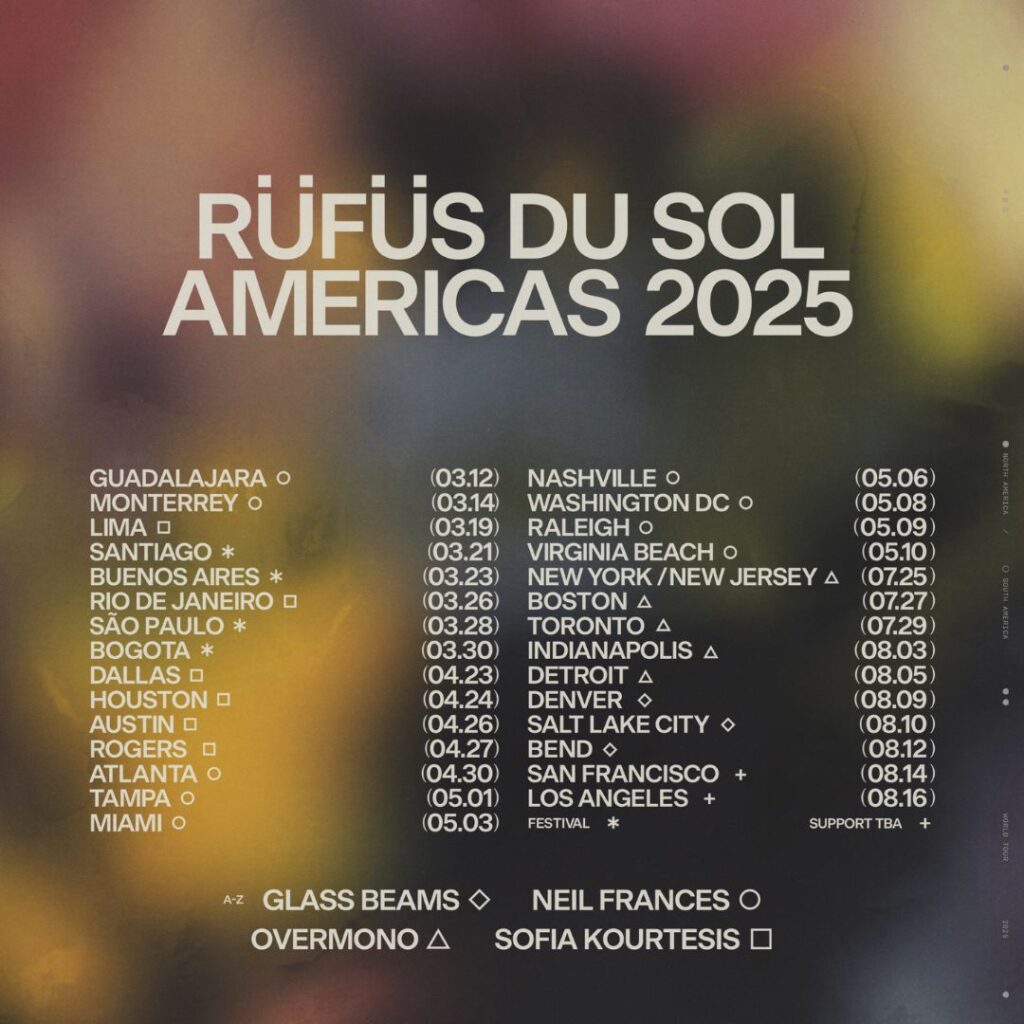 RÜFÜS DU SOL 2025 North American Tour USA Tour Spring Summer 2025 Inhale / Exhale World Tour Dates Tickets Pre-sales