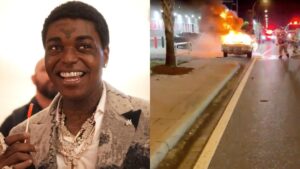 Rapper Kodak Black’s first Kick stream goes up in flames as car catches fire