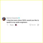 Sabrina Carpenter comment