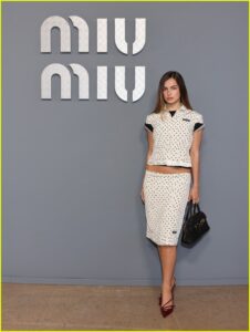 Addison Rae at the Miu Miu show