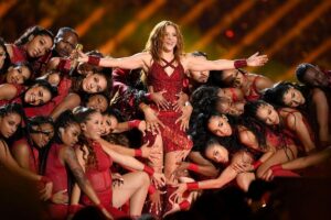 Shakira performs onstage during the Pepsi Super Bowl LIV Halftime Show at Hard Rock Stadium on February 02, 2020 in Miami, Florida. (Photo by Kevin Winter/Getty Images)