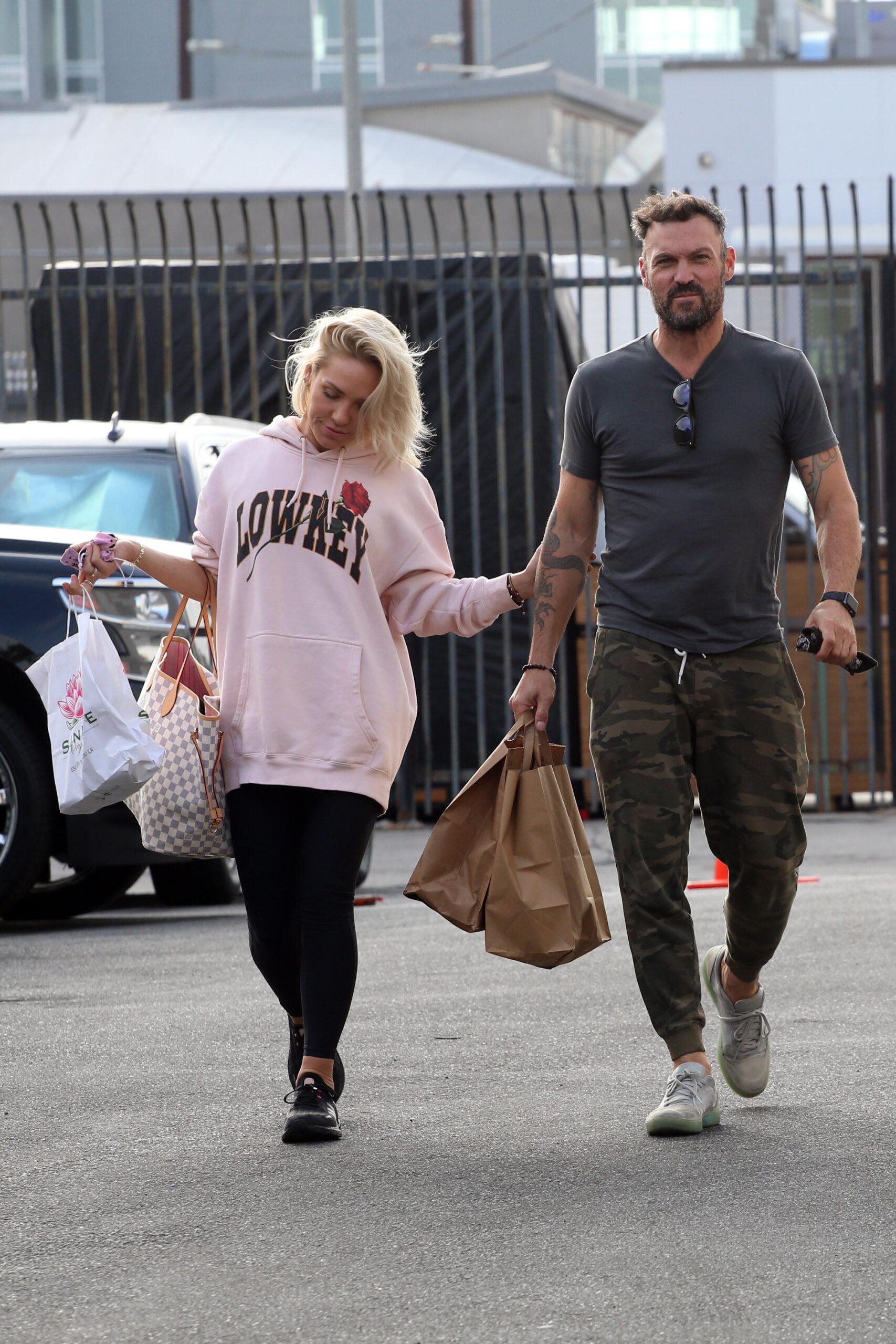 Brian Austin Green and Sharna Burgess look happy heading into practice