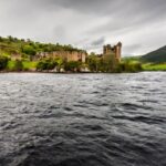 Ruins of Urquhart castle as seen from Loch Ness