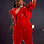 Rihanna performs onstage during the Apple Music Super Bowl LVII Halftime Show at State Farm Stadium on February 12, 2023, in Glendale, Arizona. (Photo by Gregory Shamus/Getty Images)