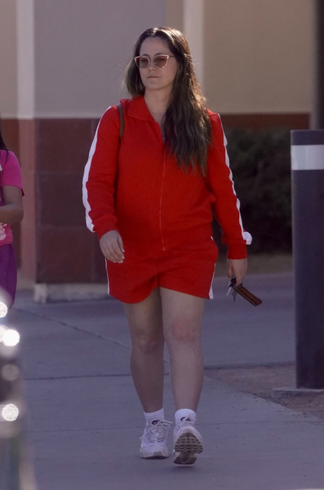 Jenelle Evans, pictured in Las Vegas last month, allegedly left her two youngest children, Ensley, 8, and Kaiser, 10, with babysitters in Sin City for weeks