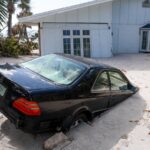 Hurricane Milton damage on Manasota Key near Sarasota, Florida