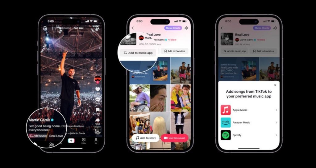 TikTok Add to Music App