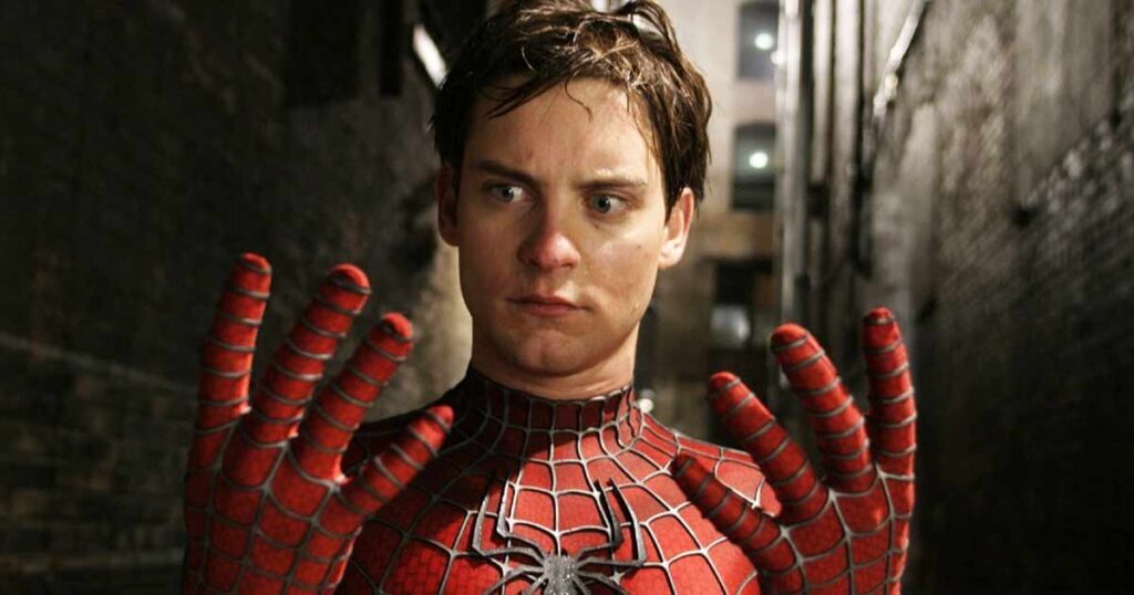 Tobey Maguire struggled during the upside-down kiss in Spider-Man