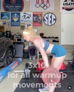 Track and Field Star Sandi Morris in Two-Piece Workout Gear Does the "Swing Up Challenge"