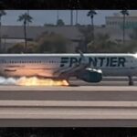 frontier airlines on fire