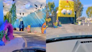 Wendy’s celebrates Krabby Patty meal launch with Spongebob-themed drive-thru