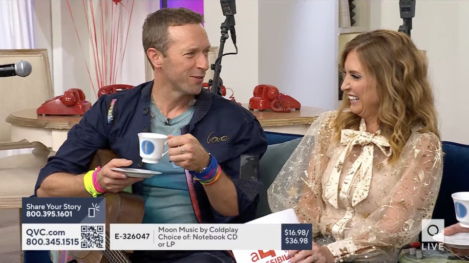 Chris Martin and Coldplay went on shopping channel QVC to flog their new album — plus a special toaster and tea set