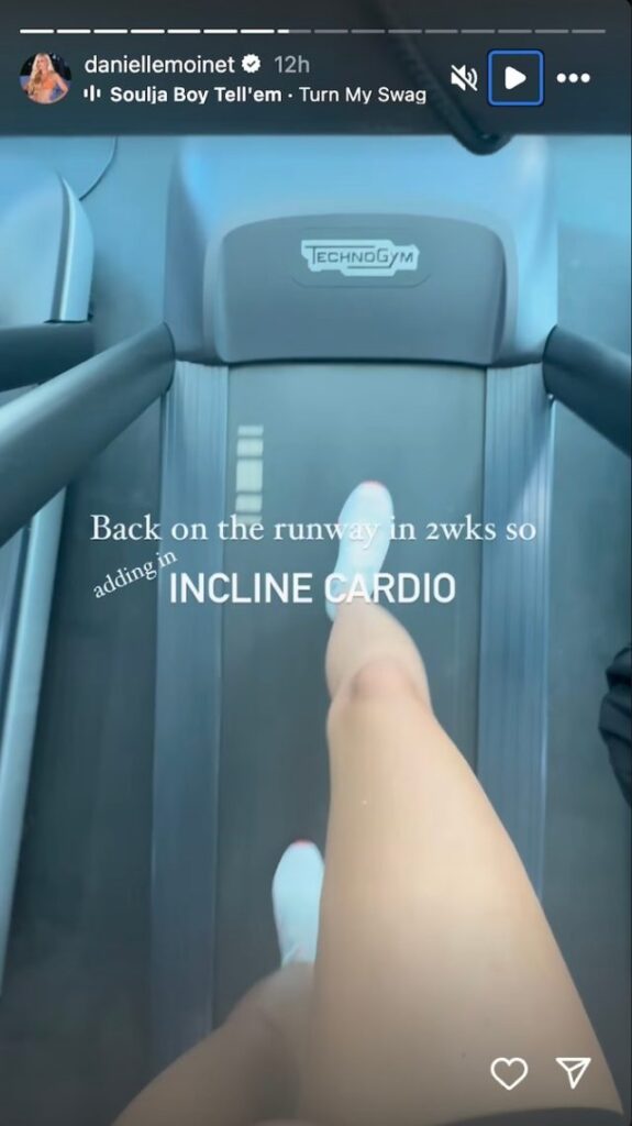 Wrestler Danielle Moinet in Black Workout Shorts Does "Incline Cardio"