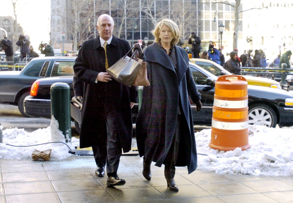 Martha is seen arriving at court in 2004