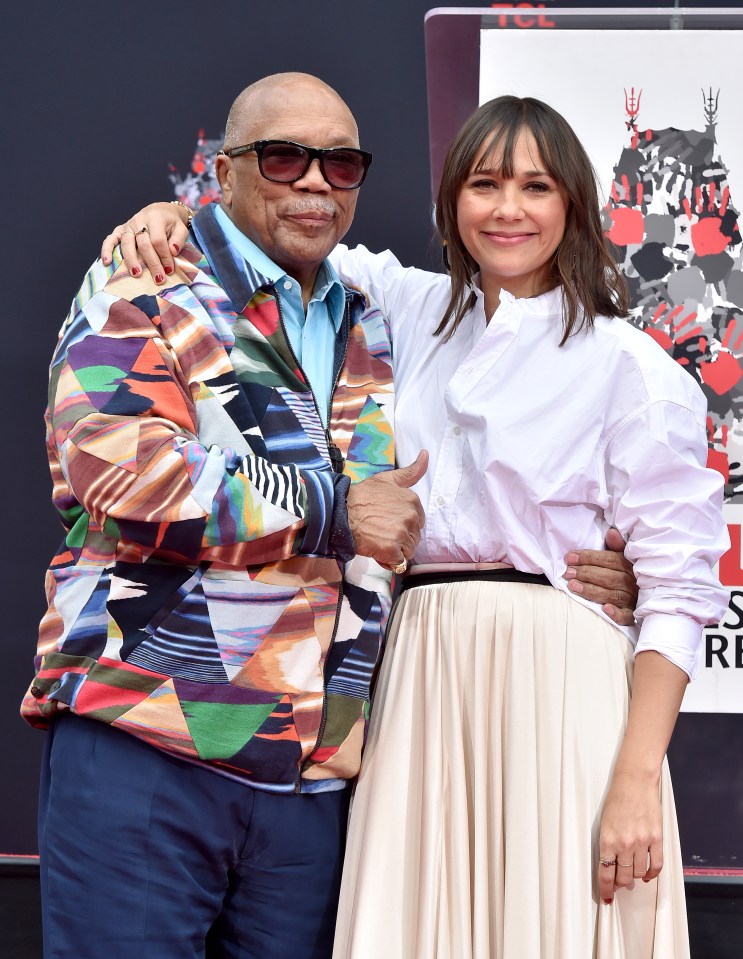 Quincy Jones and his daughter, actress Rashida Jones, pictured in 2018