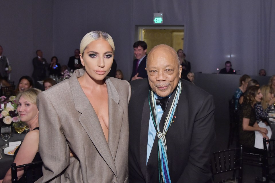 Lady Gaga and Quincy Jones pictured together in 2018