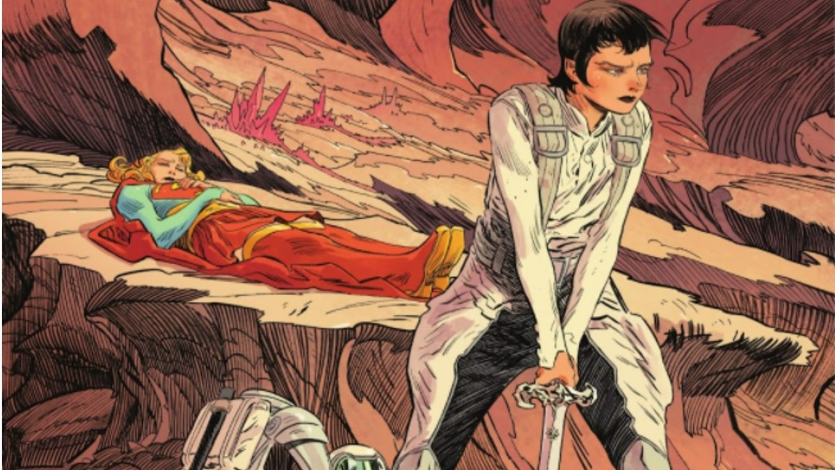 Ruthye defends Supergirl with a sword in Supergirl: Woman of Tomorrow. Art by Bilquis Evely. 