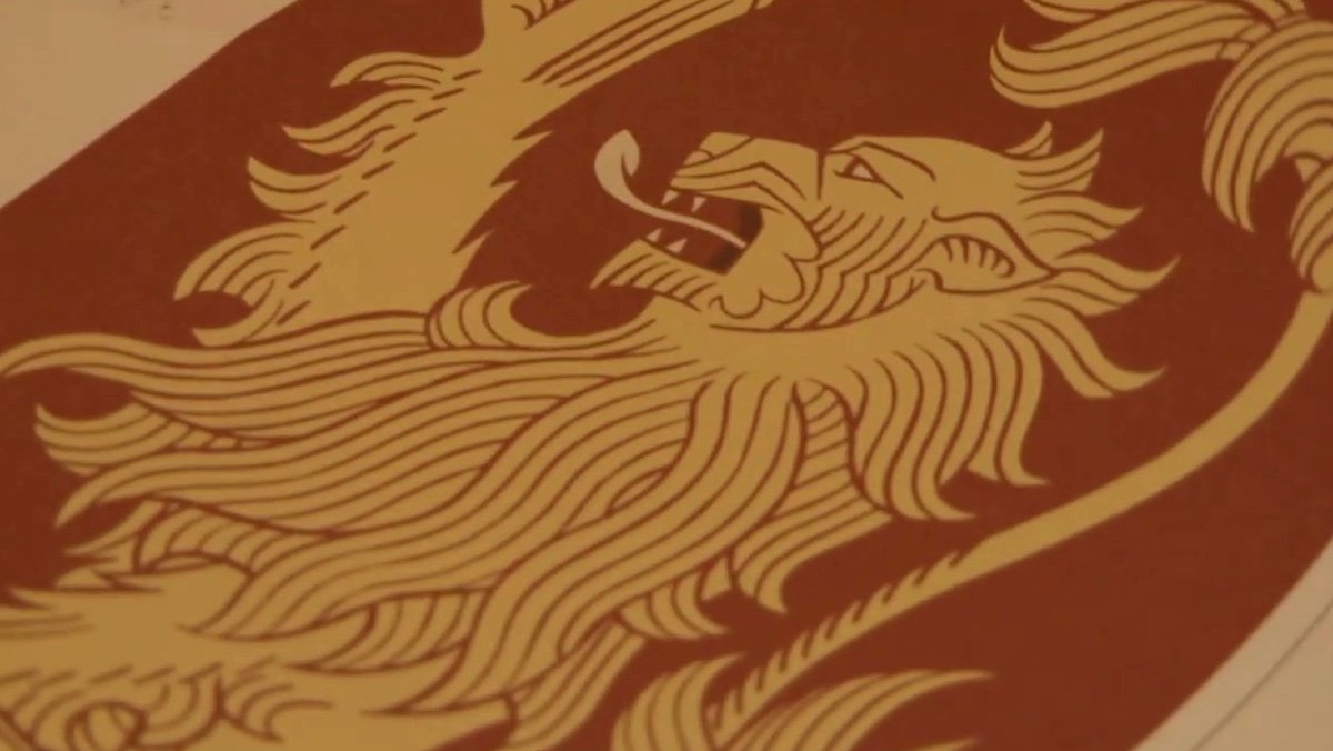 The gold lion on a red background symbol of House Lannister