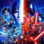 A character poster with every major figure from Star Wars Skywalker Saga