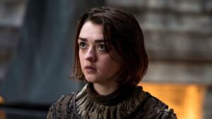 Maisie Williams as Arya Stark on Game of Thrones