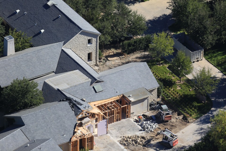 New aerial pics show the LA mansion as it undergoes extensive work