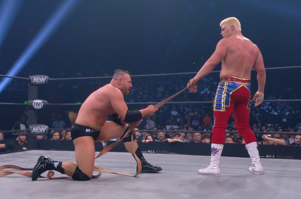 QT Marshall wrestling Cody Rhodes in AEW