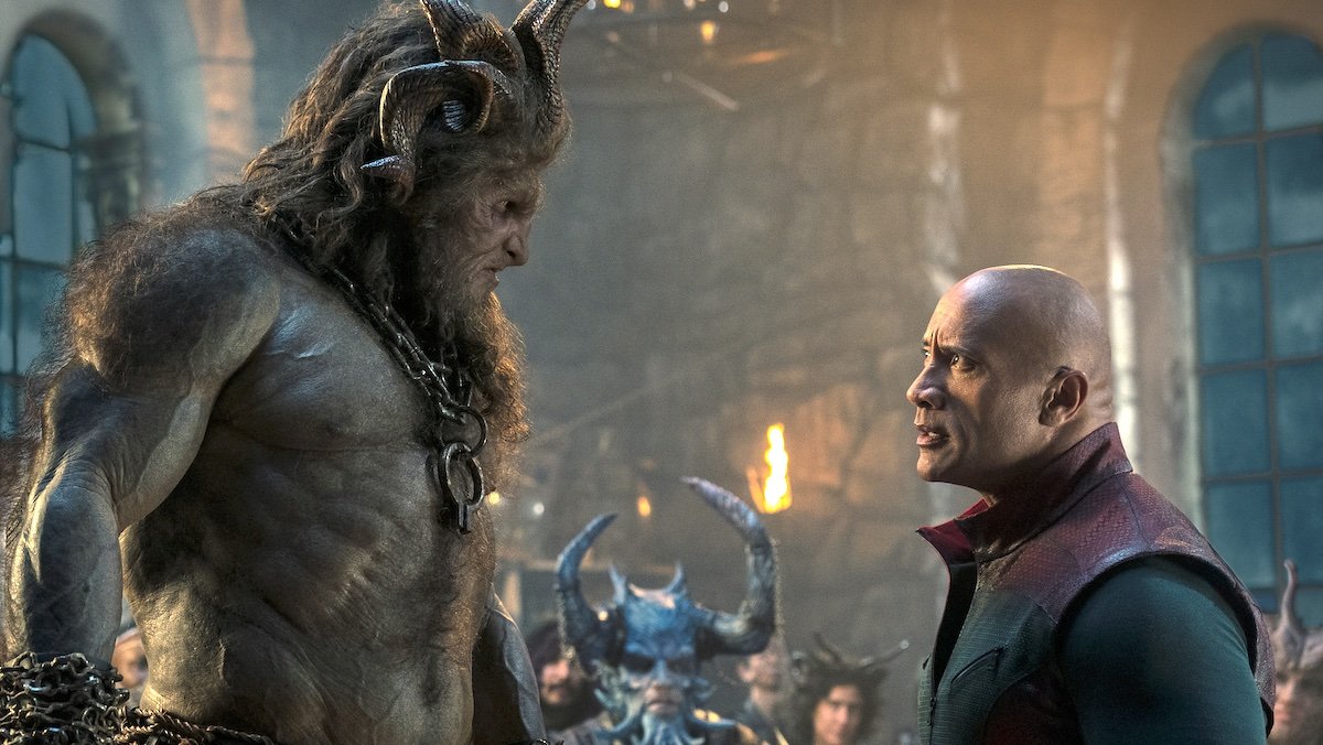 Krampus stares down The Rock in Red One