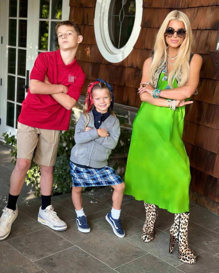 Jessica Simpson ditched her wedding ring in rare pics with kids for first day of school as fans asked ‘where’s Eric?’