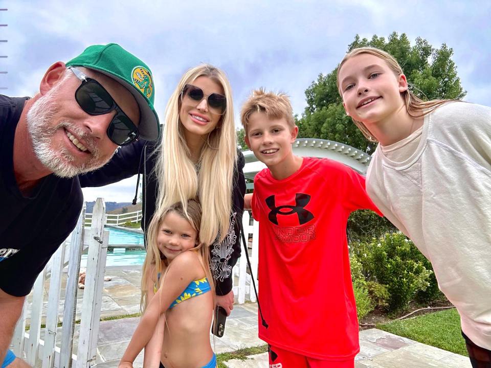 Jessica Simpson posed with Eric and her children in Instagram snaps taken at the home