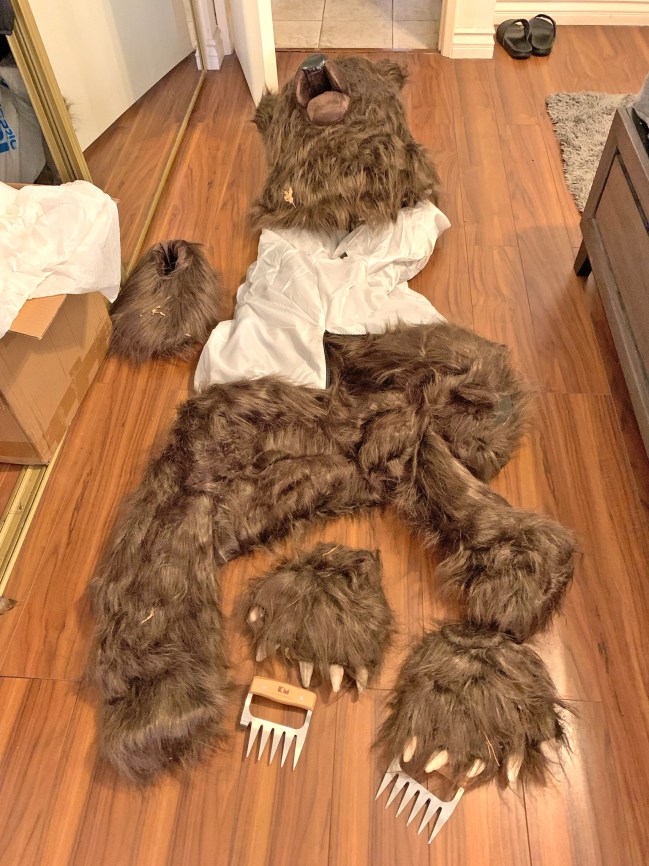 bear costume with metal claws