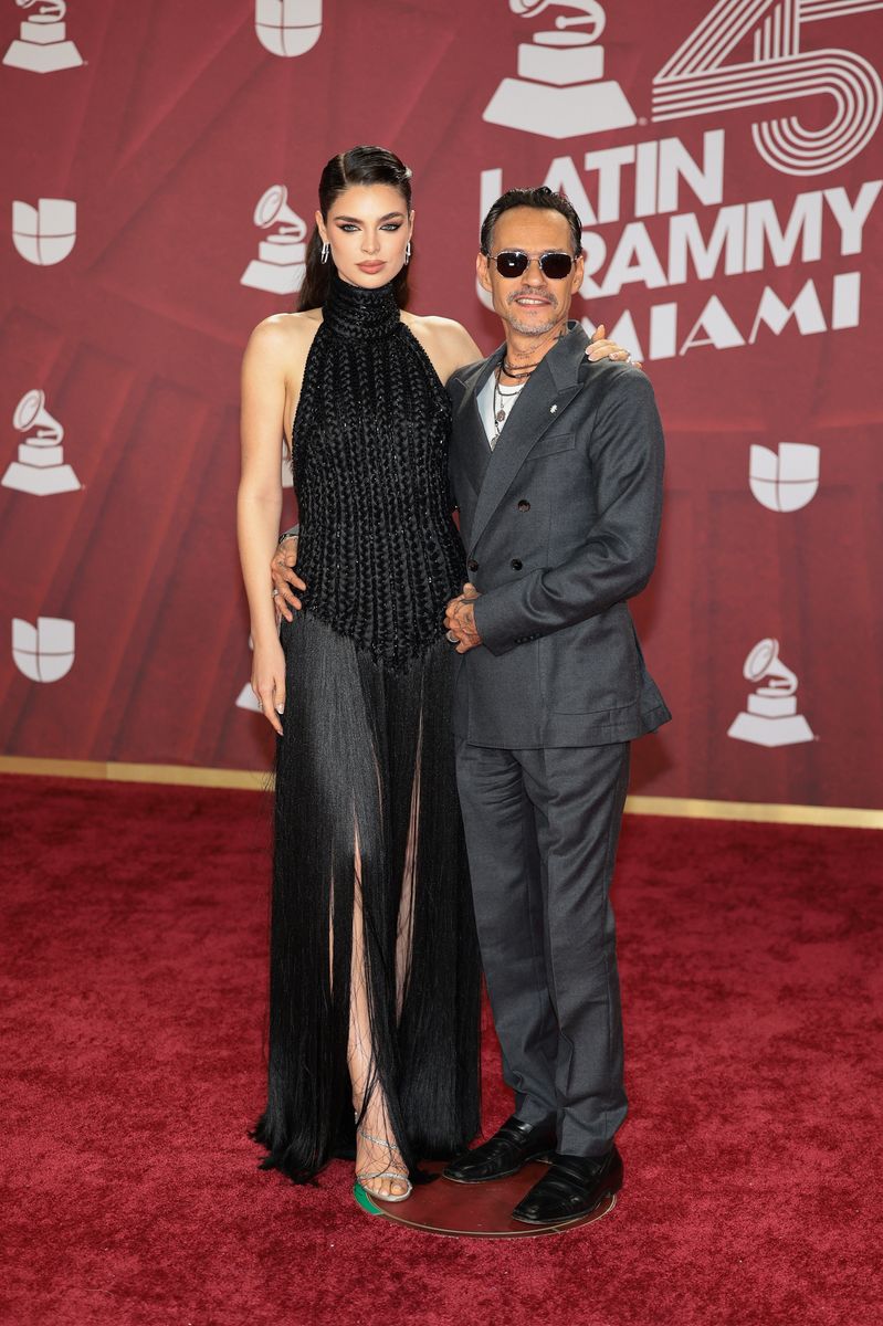 Nadia Ferreira and Marc Anthony attend the 25th Latin GRAMMY Awards at Kaseya Center on November 14, 2024 in Miami, Florida. (Photo by Dimitrios Kambouris/Getty Images for The Latin Recording Academy)